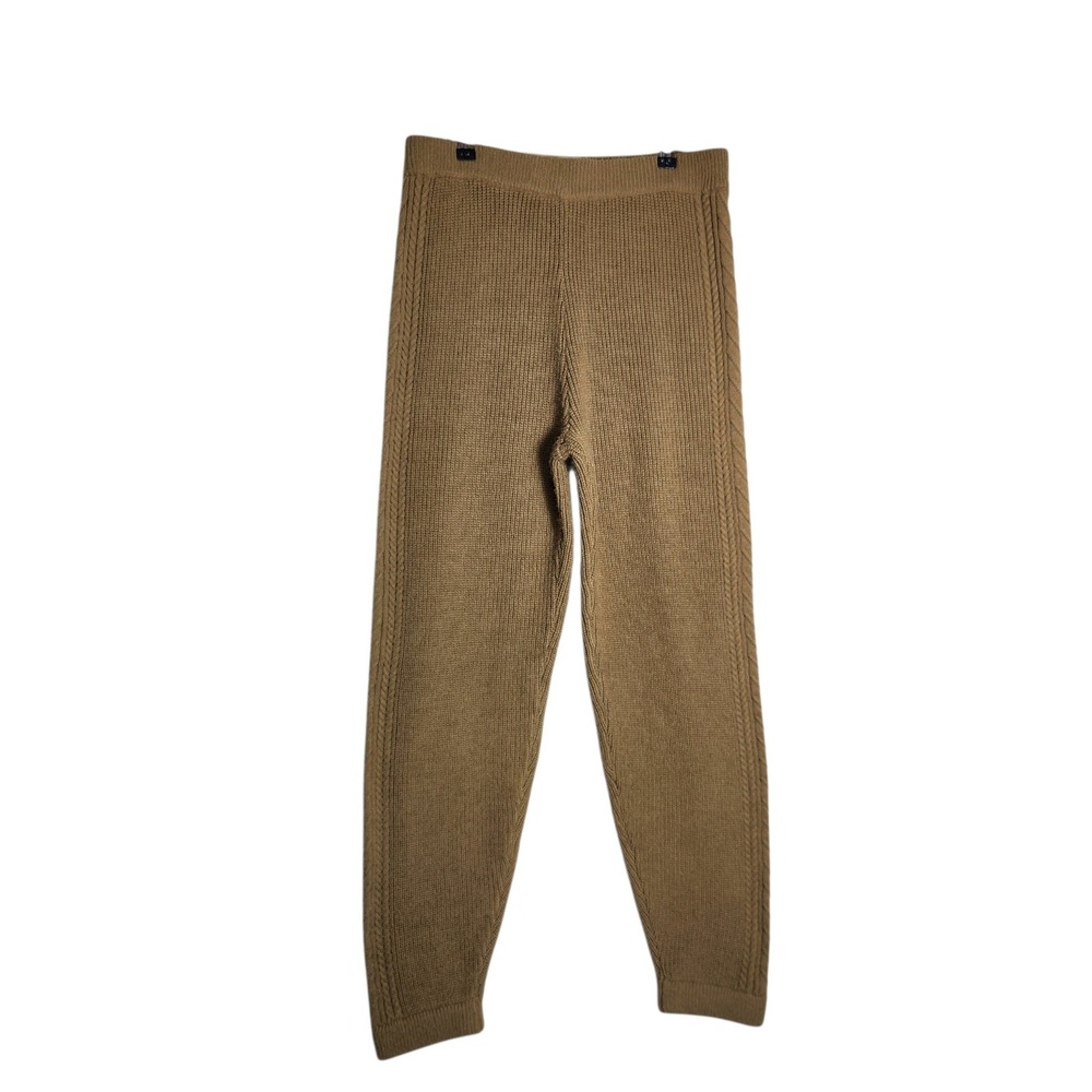 VICI Womens Brown Cable Knit High Waisted Jogger Sweater Pants Large